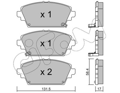 Brake Pad Set, disc brake CIFAM 822-464-1
