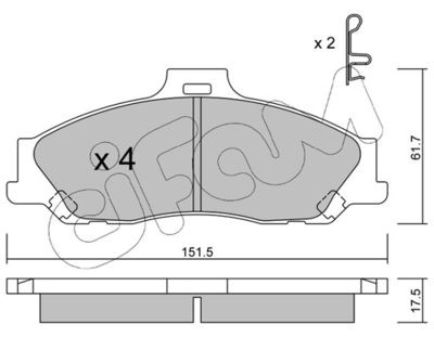 Brake Pad Set, disc brake CIFAM 822-479-0