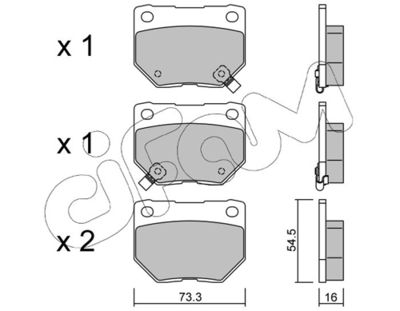 Brake Pad Set, disc brake CIFAM 822-501-0