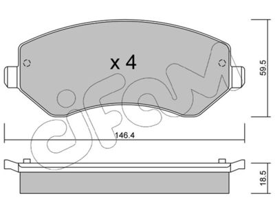 Brake Pad Set, disc brake CIFAM 822-524-0