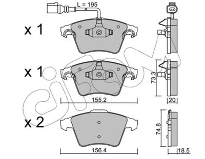 Brake Pad Set, disc brake CIFAM 822-552-0