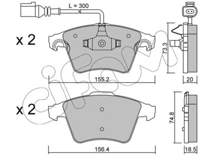 Brake Pad Set, disc brake CIFAM 822-552-2