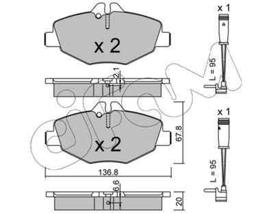 Brake Pad Set, disc brake CIFAM 822-562-0K