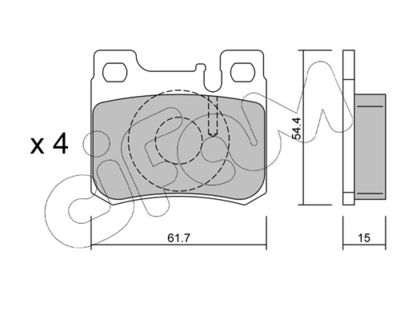 Brake Pad Set, disc brake CIFAM 822-566-0