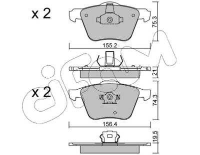 Brake Pad Set, disc brake CIFAM 822-599-0