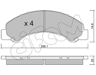 Brake Pad Set, disc brake CIFAM 822-620-0