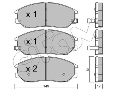 Brake Pad Set, disc brake CIFAM 822-633-0