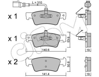 Brake Pad Set, disc brake CIFAM 822-661-1