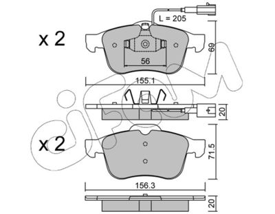 Brake Pad Set, disc brake CIFAM 822-703-0