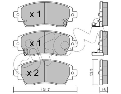 Brake Pad Set, disc brake CIFAM 822-750-0