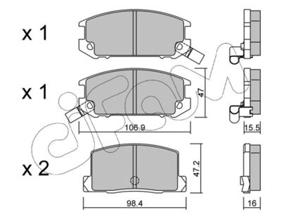 Brake Pad Set, disc brake CIFAM 822-754-0