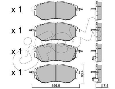 Brake Pad Set, disc brake CIFAM 822-763-0