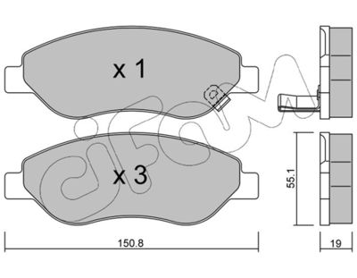 Brake Pad Set, disc brake CIFAM 822-777-0