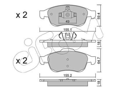 Brake Pad Set, disc brake CIFAM 822-817-0