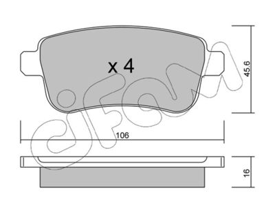 Brake Pad Set, disc brake CIFAM 822-818-0