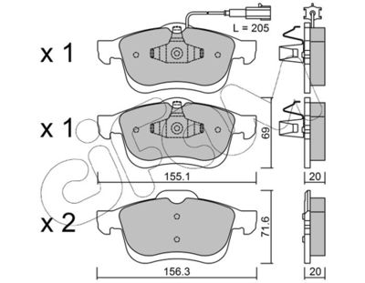 Brake Pad Set, disc brake CIFAM 822-824-0