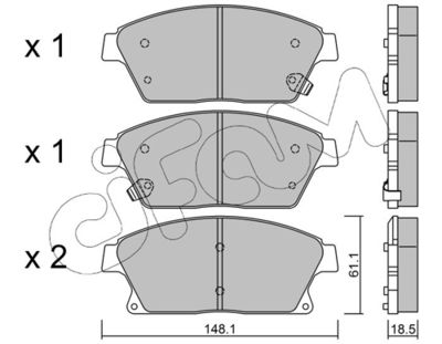 Brake Pad Set, disc brake CIFAM 822-839-0