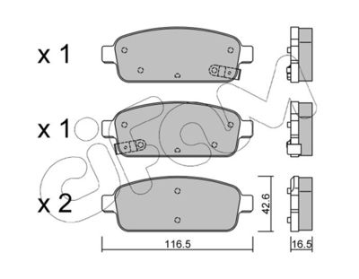 Brake Pad Set, disc brake CIFAM 822-840-0