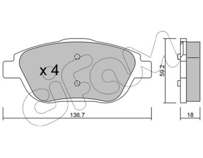 Brake Pad Set, disc brake CIFAM 822-852-0