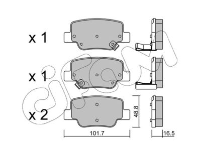 Brake Pad Set, disc brake CIFAM 822-880-0