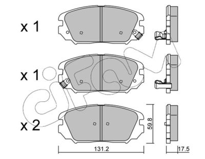 Brake Pad Set, disc brake CIFAM 822-885-0