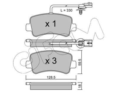 Brake Pad Set, disc brake CIFAM 822-899-0