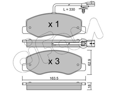 Brake Pad Set, disc brake CIFAM 822-900-0