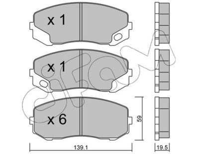 Brake Pad Set, disc brake CIFAM 822-910-0