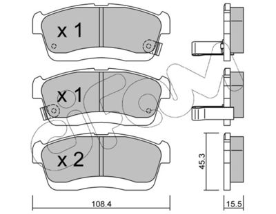 Brake Pad Set, disc brake CIFAM 822-914-0