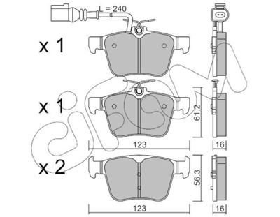 Brake Pad Set, disc brake CIFAM 822-981-1