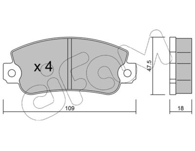 Brake Pad Set, disc brake CIFAM 822-033-0