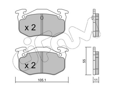 Brake Pad Set, disc brake CIFAM 822-038-0