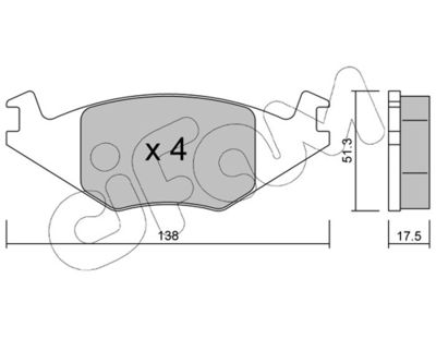 Brake Pad Set, disc brake CIFAM 822-047-0