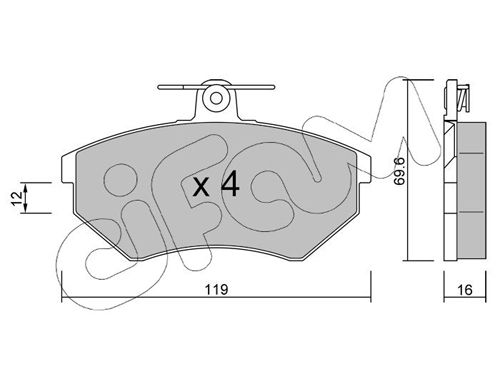 CIFAM 822-050-0 Brake Pad Set, disc brake