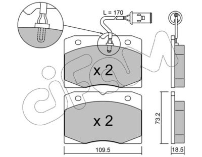 Brake Pad Set, disc brake CIFAM 822-051-2