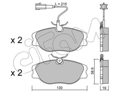 Brake Pad Set, disc brake CIFAM 822-072-1