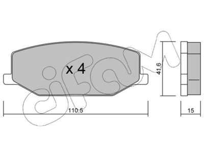 Brake Pad Set, disc brake CIFAM 822-097-0