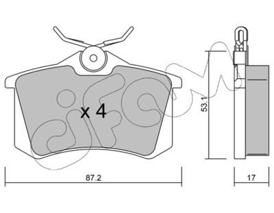 Brake Pad Set, disc brake CIFAM 822-100-1