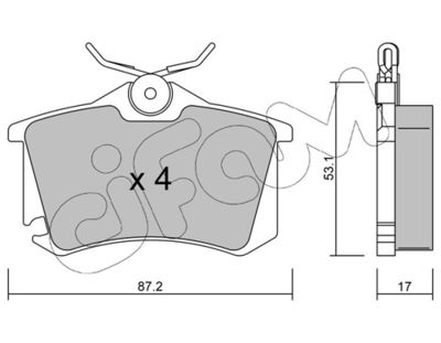 Brake Pad Set, disc brake CIFAM 822-100-5