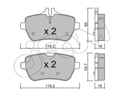 Brake Pad Set, disc brake CIFAM 822-1022-0