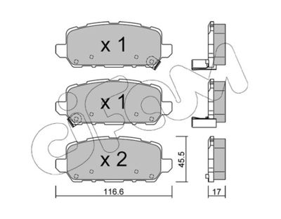 Brake Pad Set, disc brake CIFAM 822-1084-0