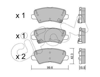 Brake Pad Set, disc brake CIFAM 822-1166-0