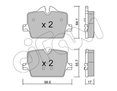 Brake Pad Set, disc brake CIFAM 822-1265-0