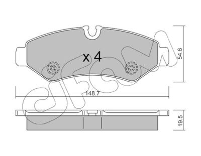 Brake Pad Set, disc brake CIFAM 822-1275-0