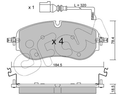 Brake Pad Set, disc brake CIFAM 822-1320-0