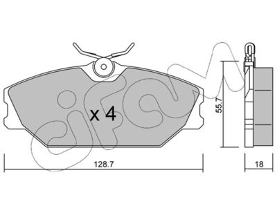 Brake Pad Set, disc brake CIFAM 822-142-2