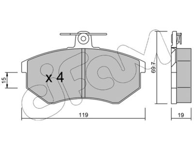 Brake Pad Set, disc brake CIFAM 822-148-0