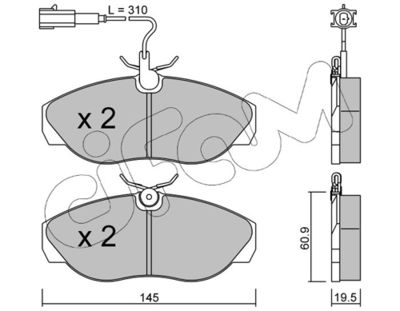 Brake Pad Set, disc brake CIFAM 822-154-1