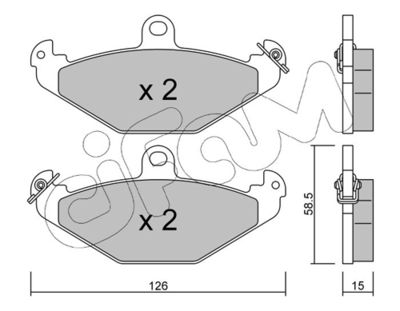 Brake Pad Set, disc brake CIFAM 822-165-0