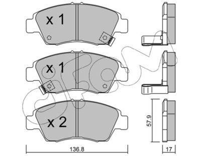 Brake Pad Set, disc brake CIFAM 822-175-0